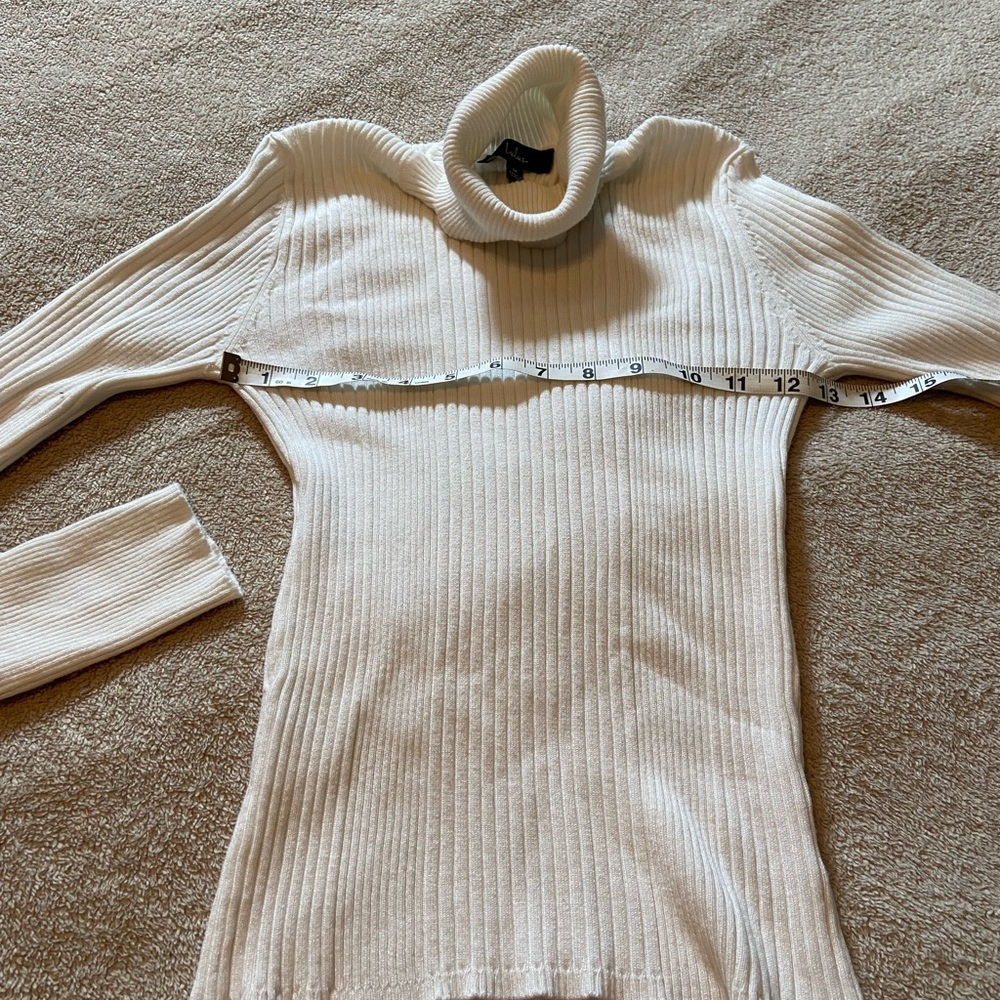 Lulu's Cream Ribbed Turtleneck Sweater - Picture 4 of 6